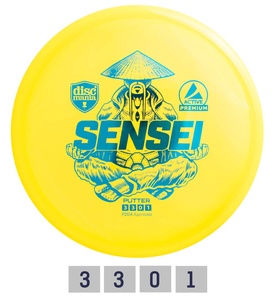 Discgolf Putter PREMIUM SENSEI 3/3/0/1 Yellow